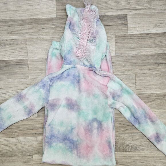 MODERN KIDS Girls Rainbow Unicorn Fleece Zip Up Body Suit Costume Pajama Size... - Picture 8 of 8